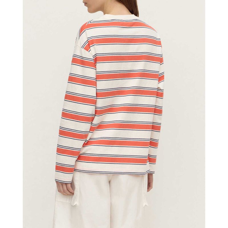 Assembly Label Eliana Stripe Cotton Long Sleeve Tee Dahlia Stripe image number 1